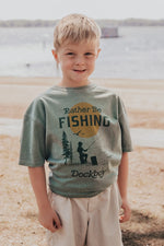 Load image into Gallery viewer, Dockboy Youth Ringspun Tee in Dorm Green
